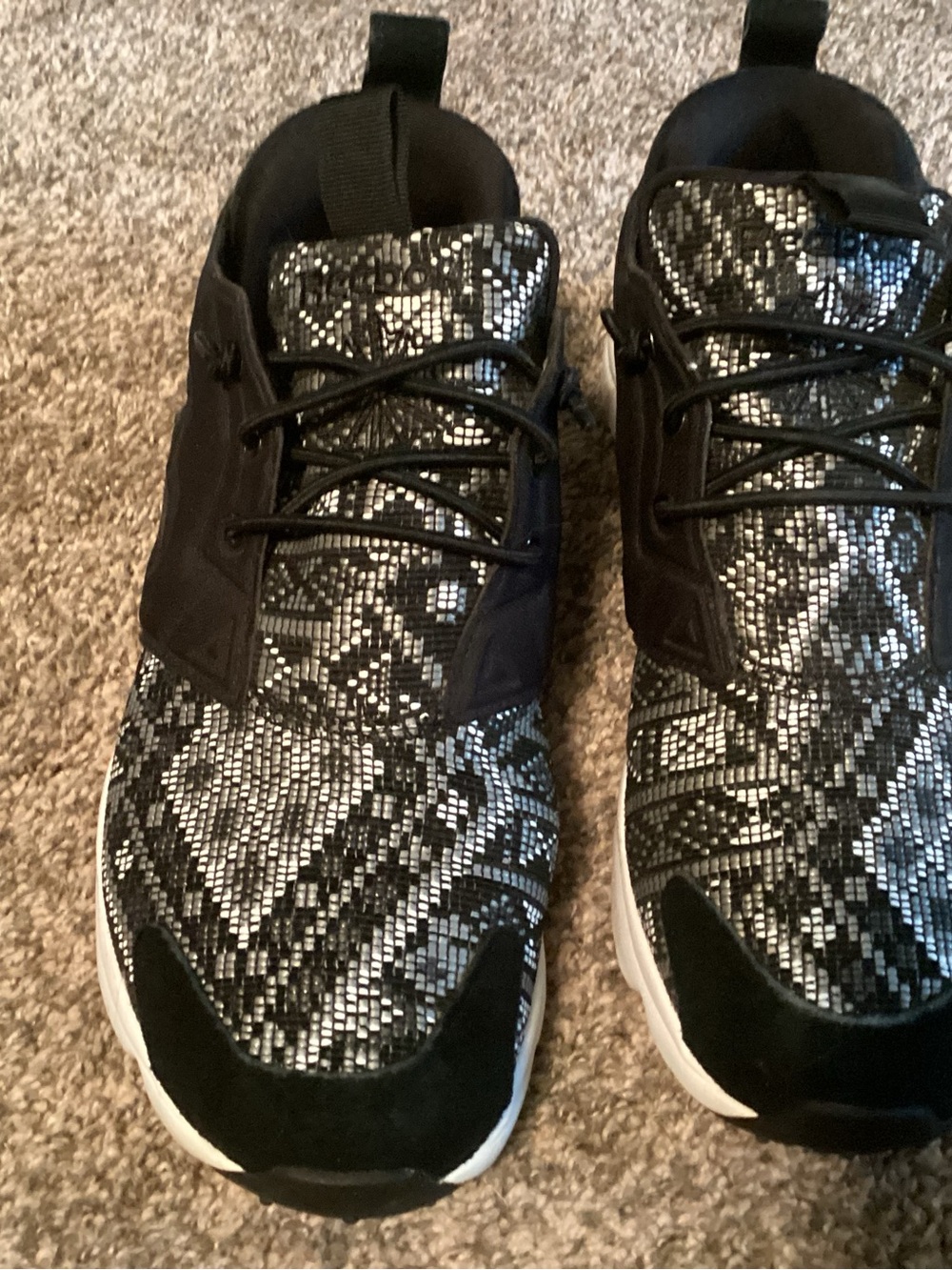 Reebok Black and White Athletic Sneakers